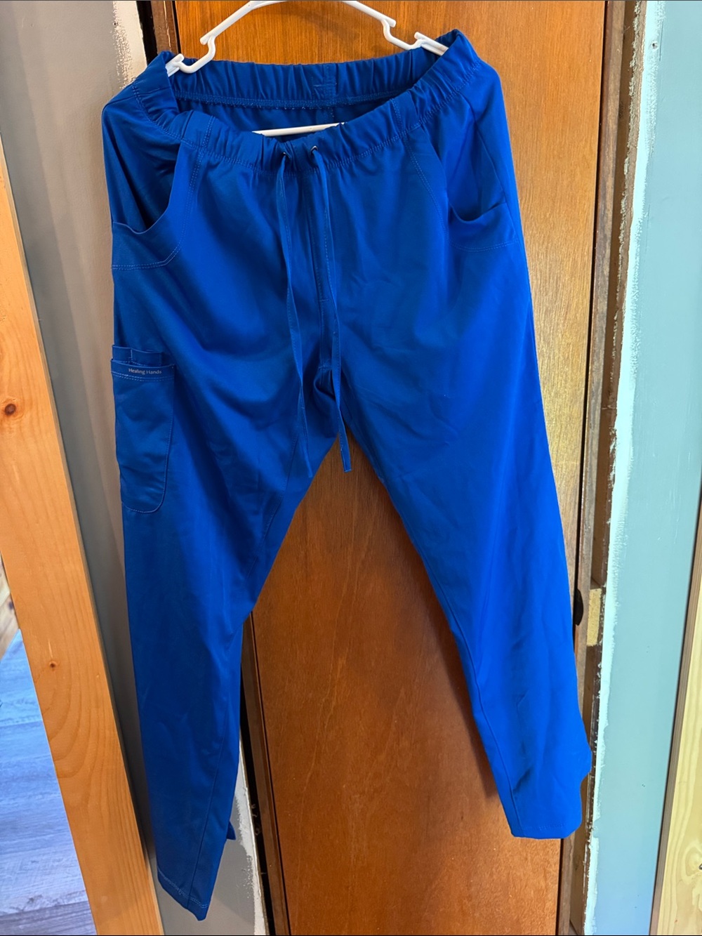 healing hands Royal Blue Women's Elastic-Waist Scrub Pants